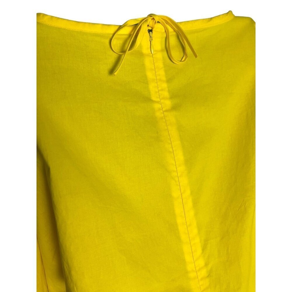 Proenza Schouler White‎ Label Women's 8 Poplin V-Neck Top Bright Yellow Peplum - Picture 12 of 15